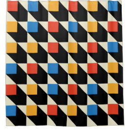 Färgfyllda fyrkanter Visa gardiner