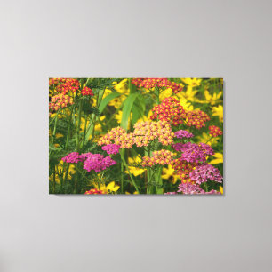 Färgfyllda Garden Flowers Wrapped Canvas Skriv ut