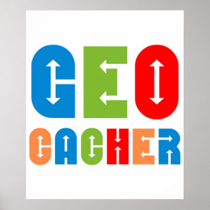 Färgfyllda Geocacher-pilar Poster