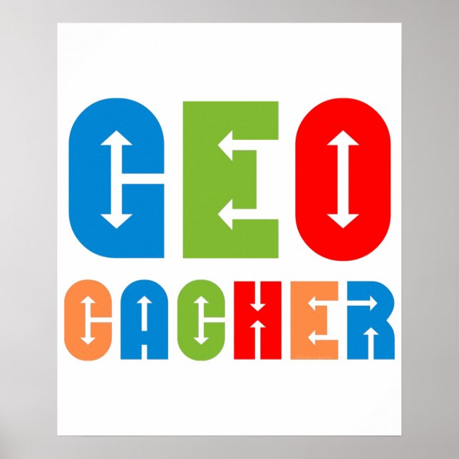 Färgfyllda Geocacher-pilar Poster (Framsidan)