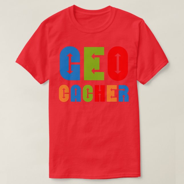 Färgfyllda Geocacher-pilar T Shirt (Design framsida)