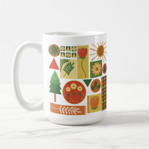 Färgfyllda Geometric Garden Plant Älskare Kaffemugg
