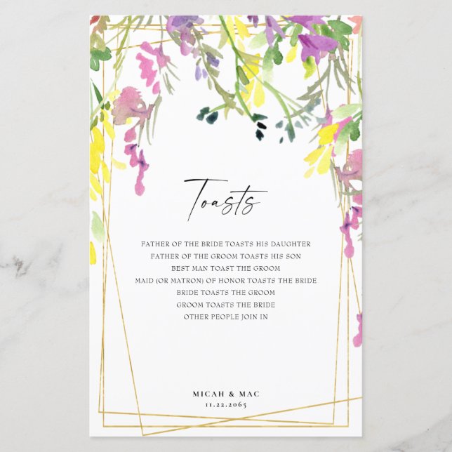 Färgfyllda Geometric Reception Toast II (Framsida)