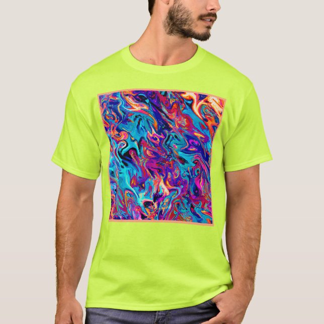 Färgfyllda geometriska absorbtioner Mönster T Shirt (Framsida)