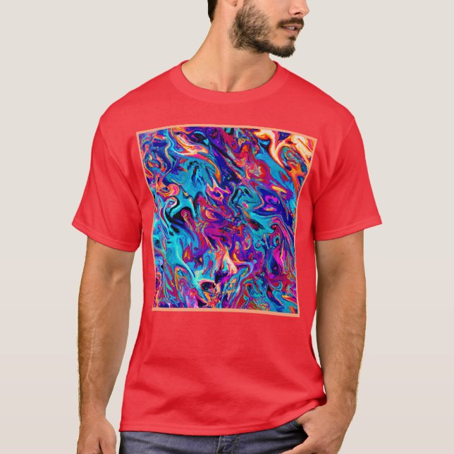 Färgfyllda geometriska absorbtioner Mönster T Shirt (Framsida)