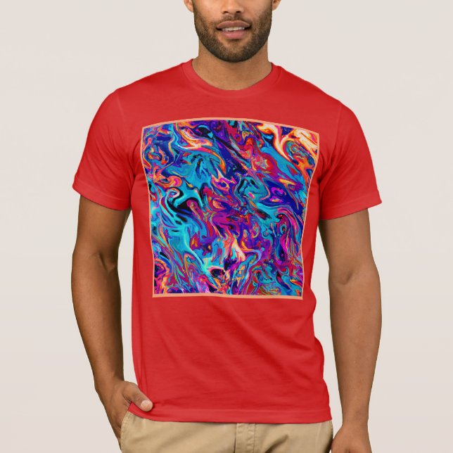 Färgfyllda geometriska absorbtioner Mönster T Shirt (Framsida)