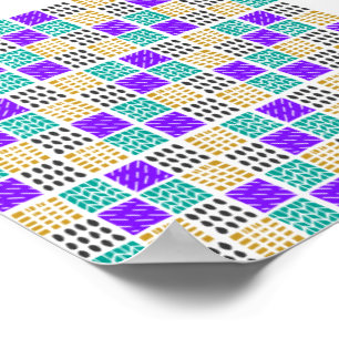 Färgfyllda geometriska Abstrakter Mönster Poster