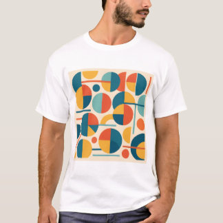 Färgfyllda geometriska cirklar och Linjer T-Shirt