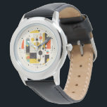 Färgfyllda geometriska former - komposition armbandsur<br><div class="desc">Färgfyllda cirklar,  fyrkanter och linjer,  modern abstrakt konstnärlig sammansättning.</div>