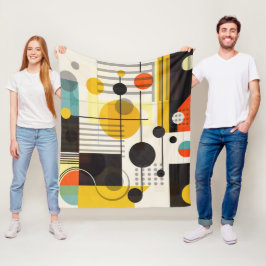 Färgfyllda geometriska former - komposition fleecefilt