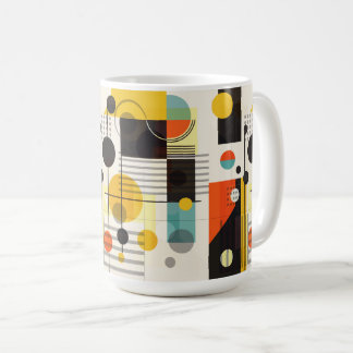 Färgfyllda geometriska former - komposition kaffemugg