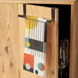 Färgfyllda geometriska former - komposition kökshandduk