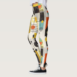 Färgfyllda geometriska former - komposition leggings
