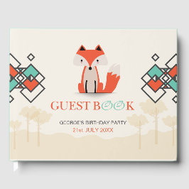 Färgfyllda geometriska former Stam Fox Mönster Gästböcker
