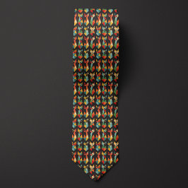 Färgfyllda geometriska katter slips