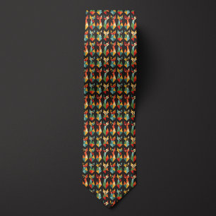 Färgfyllda geometriska katter slips