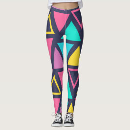Färgfyllda geometriska trianglar Leggings
