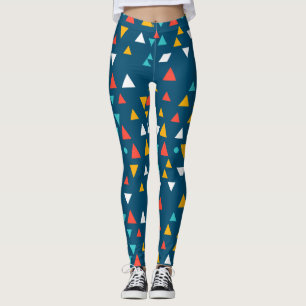 Färgfyllda geometriska trianglar Mönster Leggings