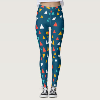 Färgfyllda geometriska trianglar Mönster Leggings