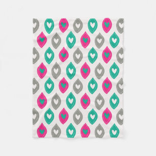 Färgfyllda Girly Hearts Mönster Fleecefilt