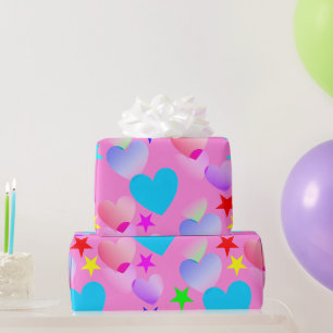 Färgfyllda glidningsört (n Stars Gift-papper) Presentpapper