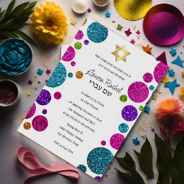 Färgfyllda glitterpunkter på vilken Färg som helst Inbjudningar