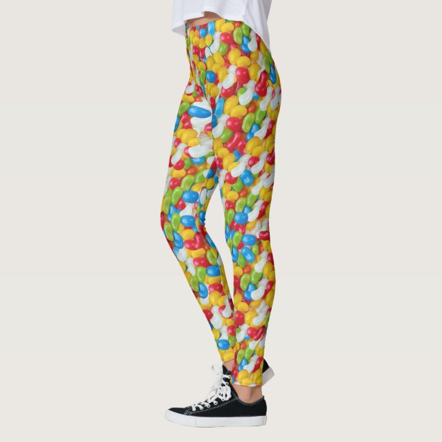 Färgfyllda godis-bönor-delight. leggings (Vänster)