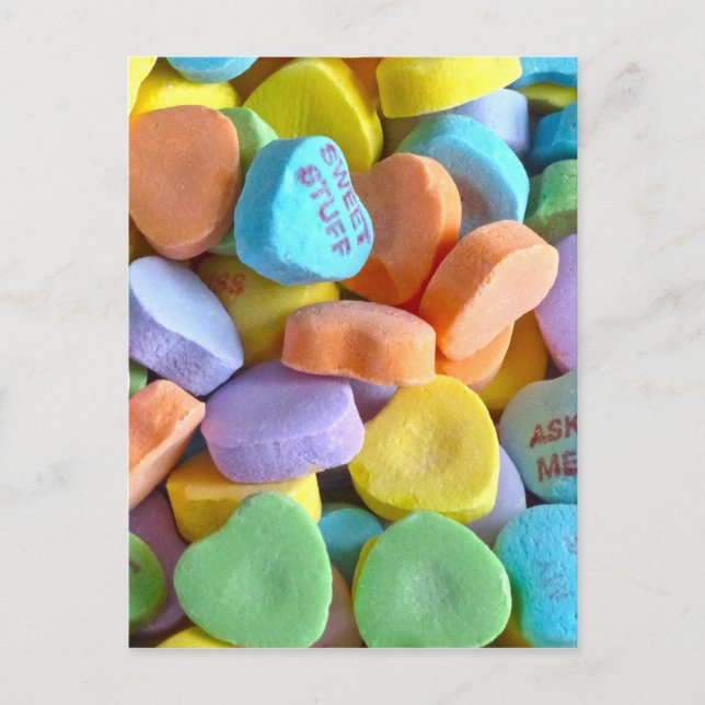 Färgfyllda godis Hearts Vykort (Framsida)