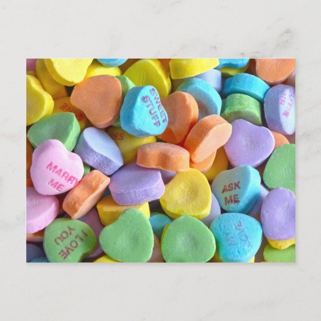Färgfyllda godis Hearts Vykort (Framsida)
