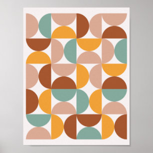 Färgfyllda halvcirklar Fold Minimalism Poster