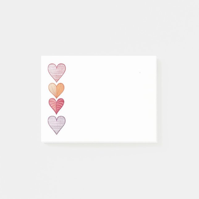 Färgfyllda handritade hörn post-it block (Framsida)