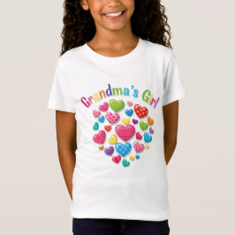 Färgfyllda Hearts Grandmas Girl T Shirt
