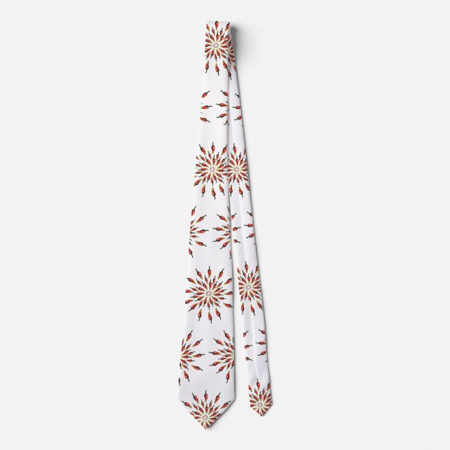Färgfyllda Hett Peppers Mandala Anpassningsbar Slips (Framsida)
