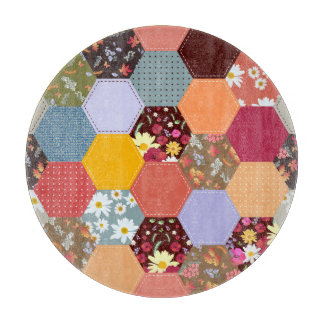 Färgfyllda hexagonfläktar med slutpunkt