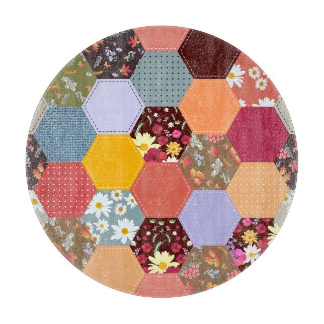 Färgfyllda hexagonfläktar med slutpunkt (Framsidan)