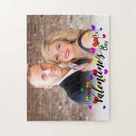 Färgfyllda hjärtan Alla hjärtans dag Fototypografi Pussel