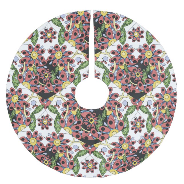 Färgfyllda hjärtan, sömlös romantisk Mönster. Julgransmatta Borstad Polyester (Framsidan)