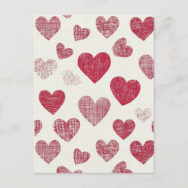 Färgfyllda hjärtan Valentinas Hälsning Vykort (Framsida)