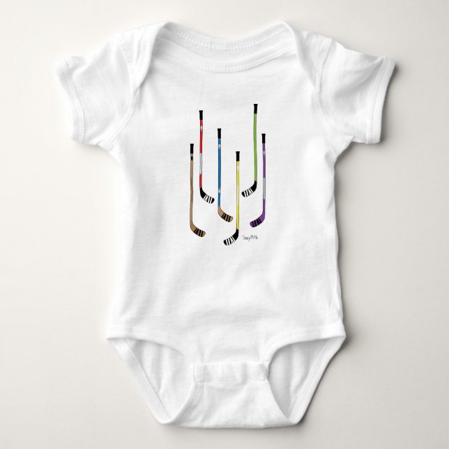 Färgfyllda Hockey Sticks Infant Baby Bodykostym Tee (Framsida)