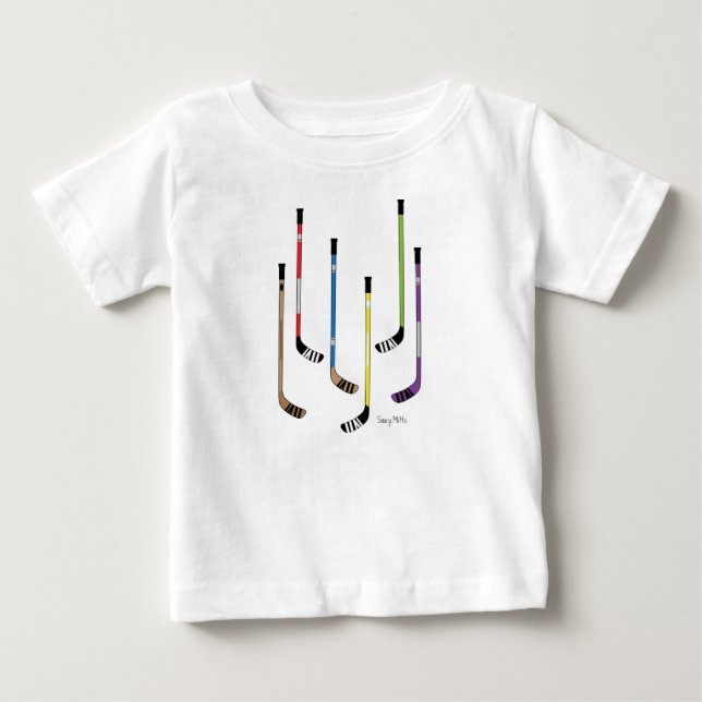 Färgfyllda Hockey Sticks Infant Shirts Tee Shirt (Framsida)