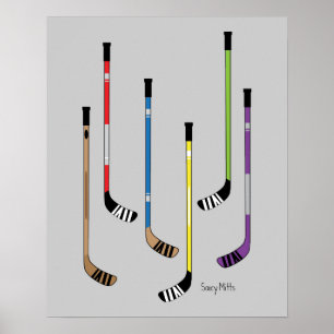 Färgfyllda Hockey Sticks Poster
