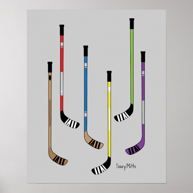Färgfyllda Hockey Sticks Poster (Framsidan)