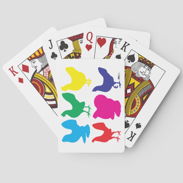 Färgfyllda höns casinokort (Baksidan)