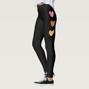 Färgfyllda hörn Utformade svarta balkar Leggings