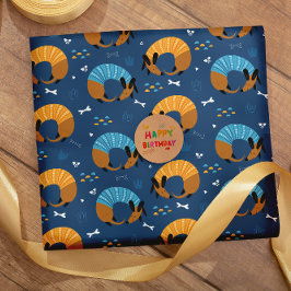 Färgfyllda hund av korvdodlar av tecknad presentpapper