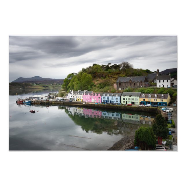 Färgfyllda hus i Portree, Skye Fototryck (Framsidan)