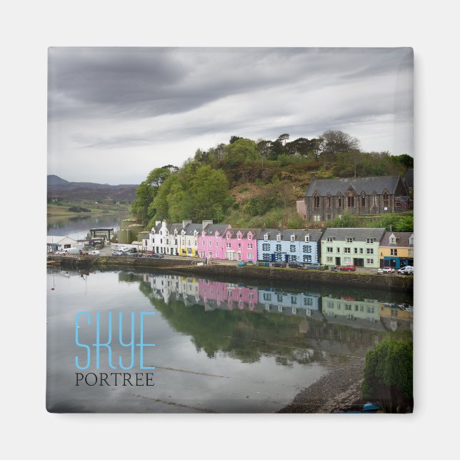 Färgfyllda hus i Portree, Skye Magnet (Framsidan)
