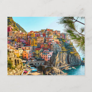 Färgfyllda Italiarna i högsjöshus Vykort