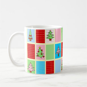 Färgfyllda jultorg kaffemugg