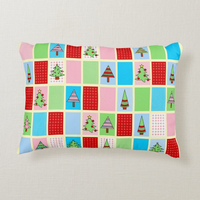 Färgfyllda jultorg prydnadskudde (Baksidan)